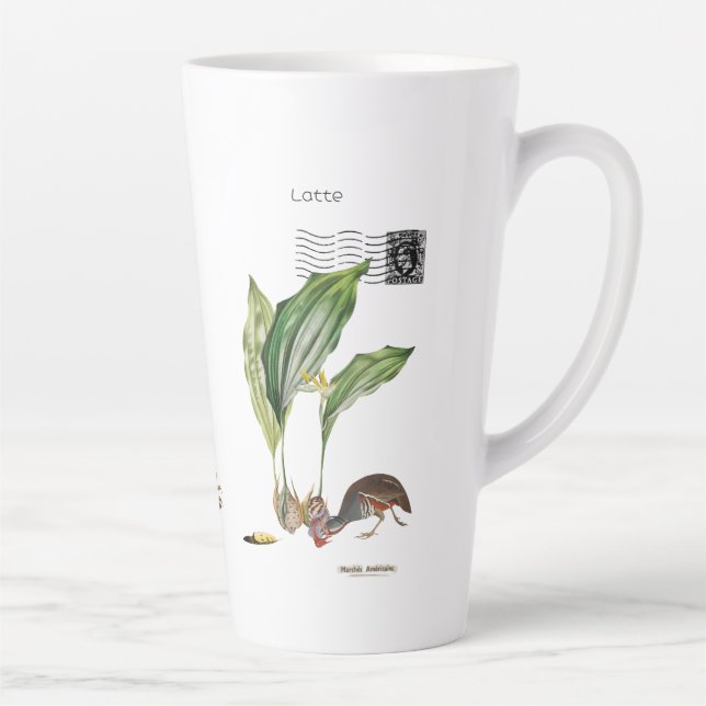 Odd Shellfish Latte Mug, White Ceramic Tall Mug (Right)