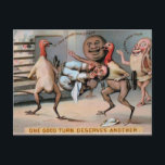 Odd Victorian Food Christmas Postcard<br><div class="desc">Odd Victorian Food Christmas Postcard.  High quality,  custom restored vintage Victorian image.</div>