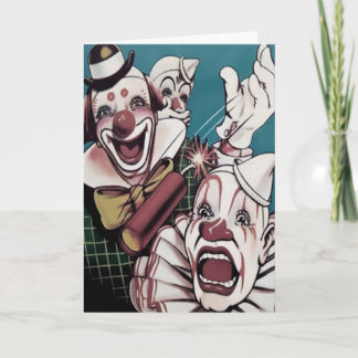 Odd Vintage Clown Birthday Card