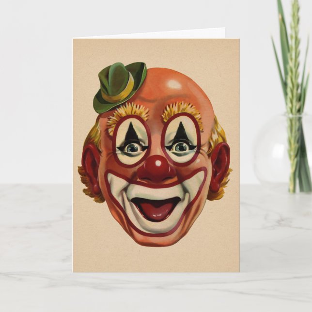 Odd Vintage Clown Birthday Card (Front)