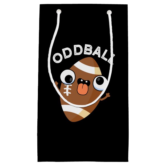 Oddball Funny Football Pun Dark BG Small Gift Bag (Front)