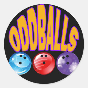 ODDBALLS - BOWLING TEAM NAME CLASSIC ROUND STICKER