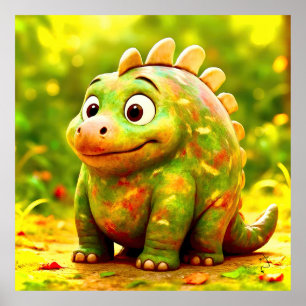 OddFriends – Cute Chubby Dino Poster
