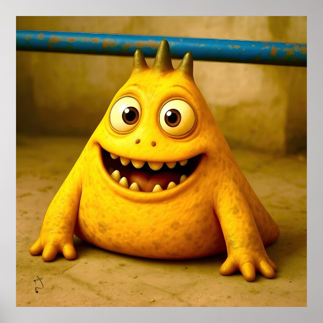 OddFriends – Happy Yellow Monster Poster (Front)