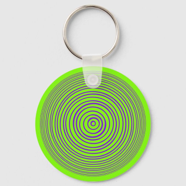 Oddisphere Purple Lime Optical Illusion Key Ring (Front)