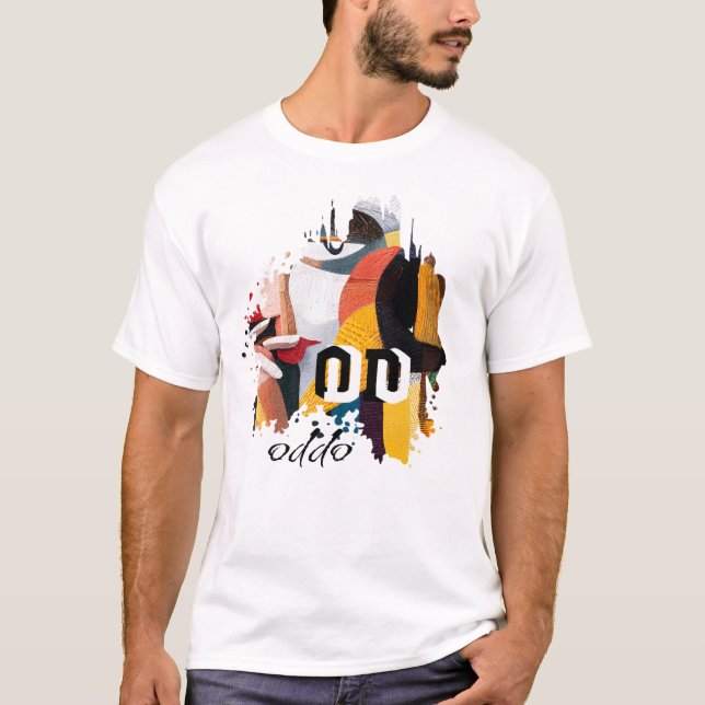 ODDO Abstract Brush Art | Modern Colorful Expressi T-Shirt (Front)