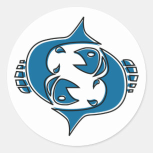 oddRex pisces Classic Round Sticker