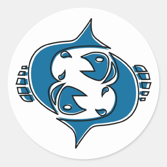 oddRex pisces Classic Round Sticker (Front)