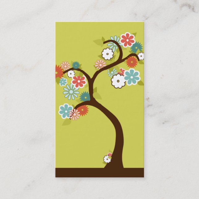 oddRex retro tree Business Card (Front)