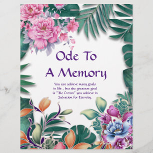 Ode to A Memory Poetry Personalised Paper