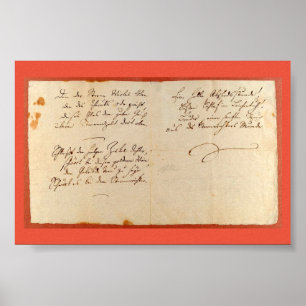 Ode to Joy (Schiller - Autographed Manuscript) Poster