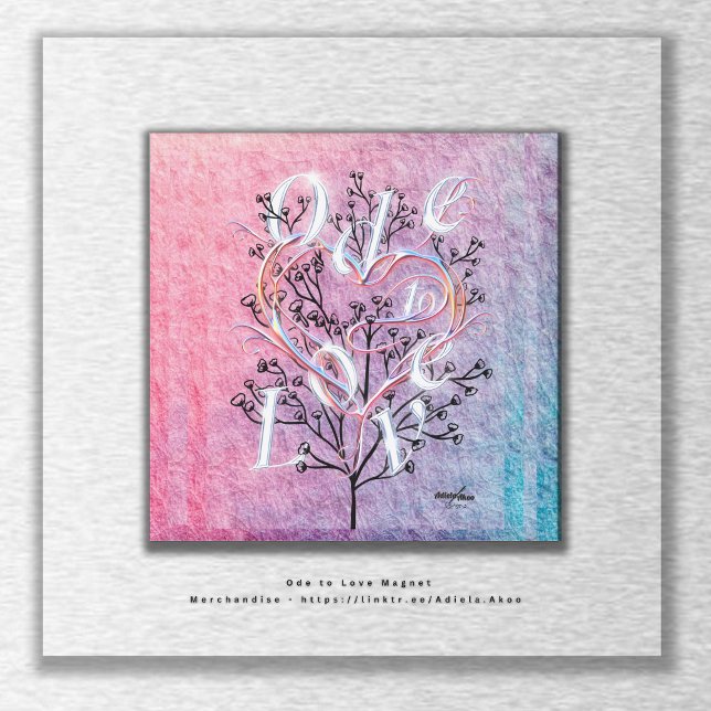 Ode to Love Square Magnet (Ode to Love Magnet by Poet Adiela Akoo. A perfect party favor. SHOP my store for more fab finds now!)