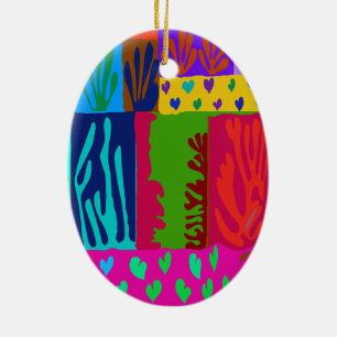 Ode to Matisse Collage Ceramic Tree Decoration