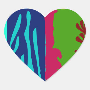 Ode to Matisse Collage Heart Sticker