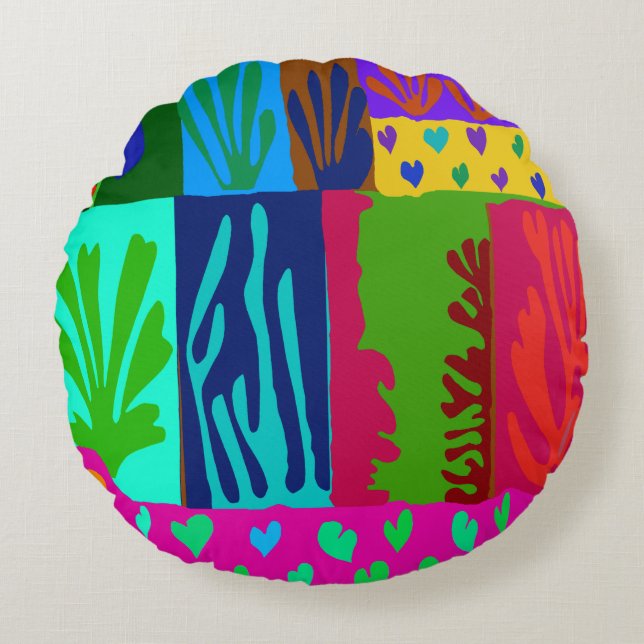 Ode to Matisse Collage Round Cushion (Front)