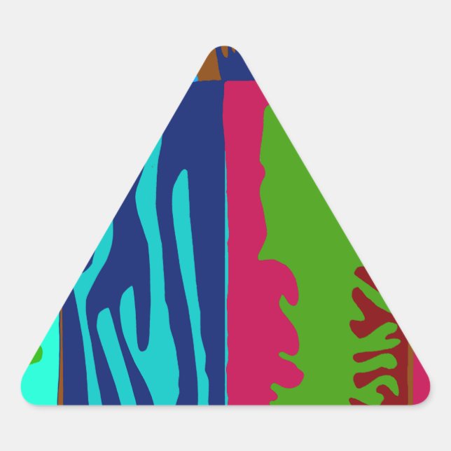Ode to Matisse Collage Triangle Sticker (Front)