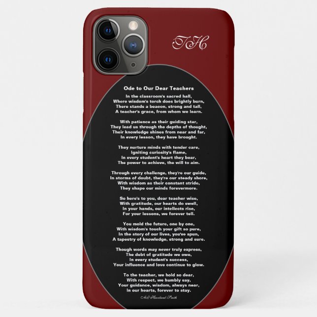 Ode to Our Dear Teachers Poem  HAMbyWG Case-Mate iPhone Case (Back)