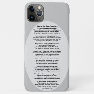 Ode to Our Dear Teachers Poem  HAMbyWG iPhone 11 Pro Max Case