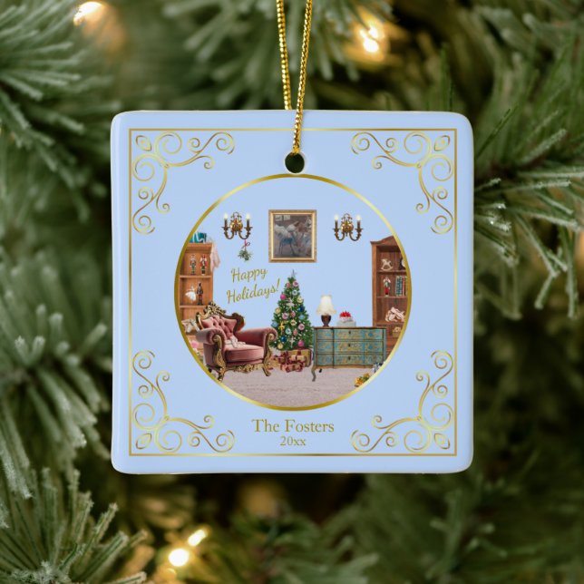 Ode to The Nutcracker Ballet Blue Ceramic Ornament (Tree)