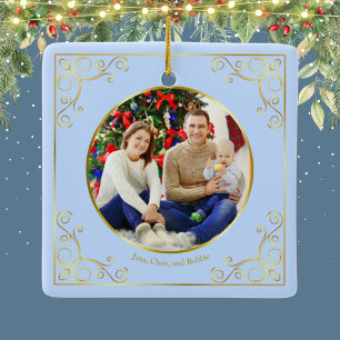 Ode to The Nutcracker Ballet Blue Custom Photo Ceramic Ornament