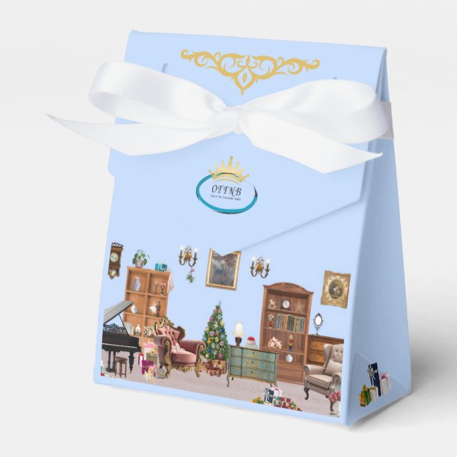 Ode to The Nutcracker Ballet Blue Favor Box (Front Side)