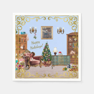 Ode to The Nutcracker Ballet Blue Napkin
