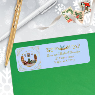 Ode to The Nutcracker Blue Tile Address Label
