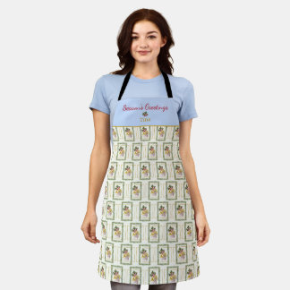 Ode to The Nutcracker Garland Blue Accent Apron