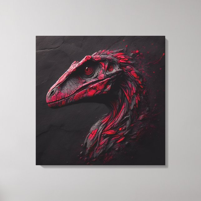 Ode to The Prehistoric - The Genius of The AI Canvas Print (Front)