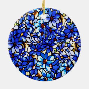 Ode to Tiffany Clematis Ceramic Tree Decoration