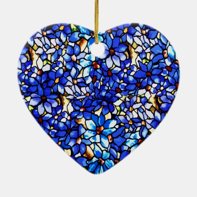 Ode to Tiffany Clematis Ceramic Tree Decoration (Back)