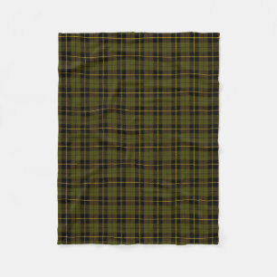 Odee green plaid black/yellow/gold fleece blanket