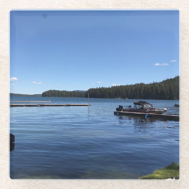 Odell Lake, Oregon Glass Coaster (Front)