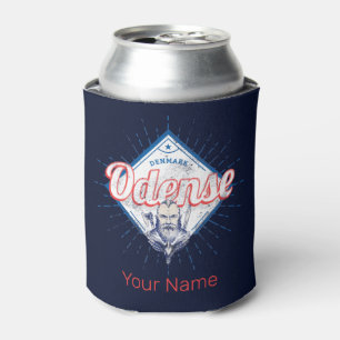 Odense City Denmark Retro Viking Vintage Souvenir Can Cooler
