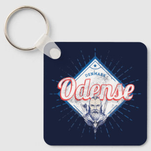 Odense City Denmark Retro Viking Vintage Souvenir Key Ring