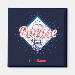 Odense City Denmark Retro Viking Vintage Souvenir Magnet