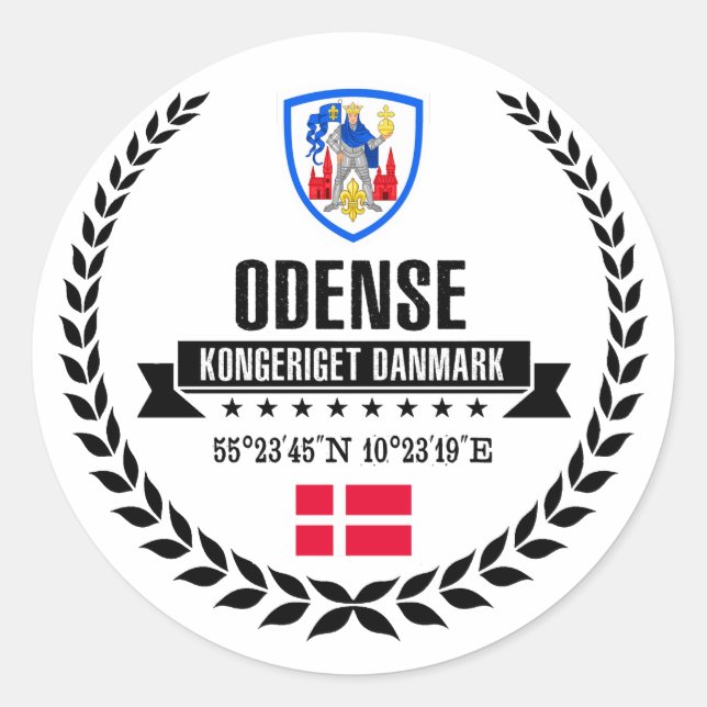 Odense Classic Round Sticker (Front)