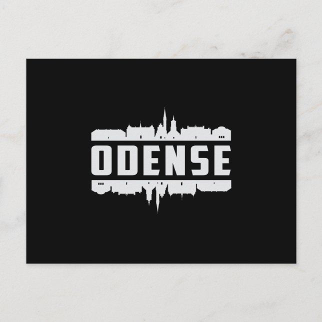 Odense Denmark City Skyline Cityscape Funny Gift Postcard (Front)