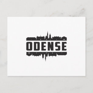 Odense Denmark City Skyline Cityscape Travel Gift Postcard
