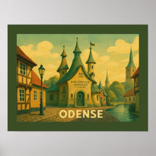 Odense Denmark Literary Poster