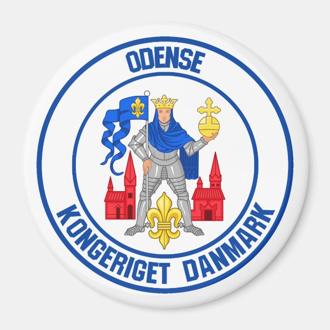 Odense Round Emblem Magnet (Front)
