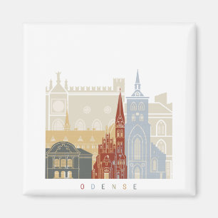 Odense skyline poster magnet