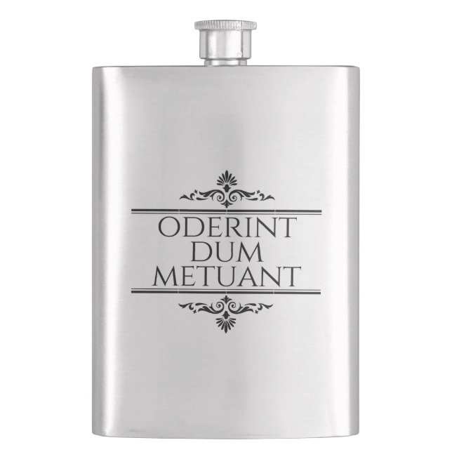 Oderint Dum Metuant Hip Flask (Front)