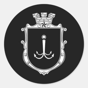 Odesa Odessa Coat Of Arms Ukraine Flag Ukr Classic Round Sticker