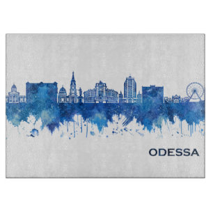 Odessa Ukraine Skyline Blue Cutting Board