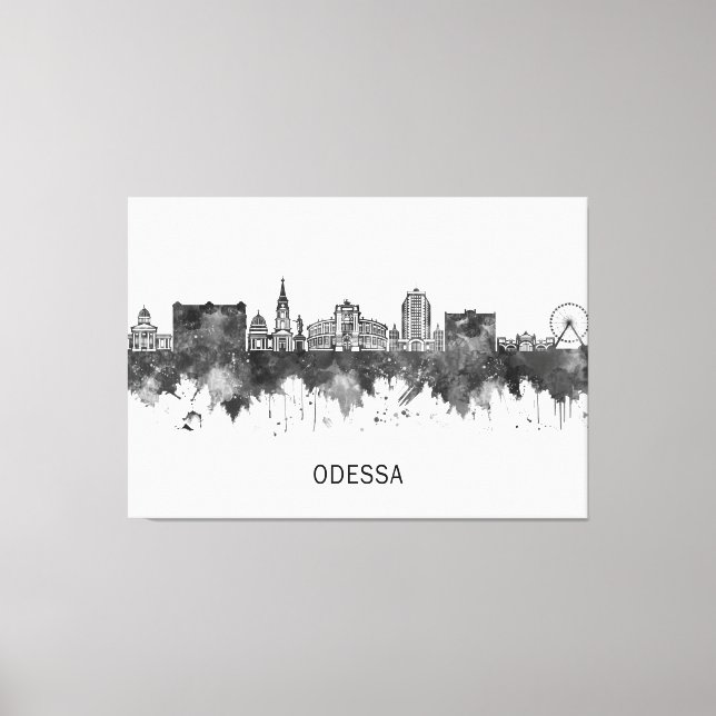 Odessa Ukraine Skyline BW Canvas Print (Front)