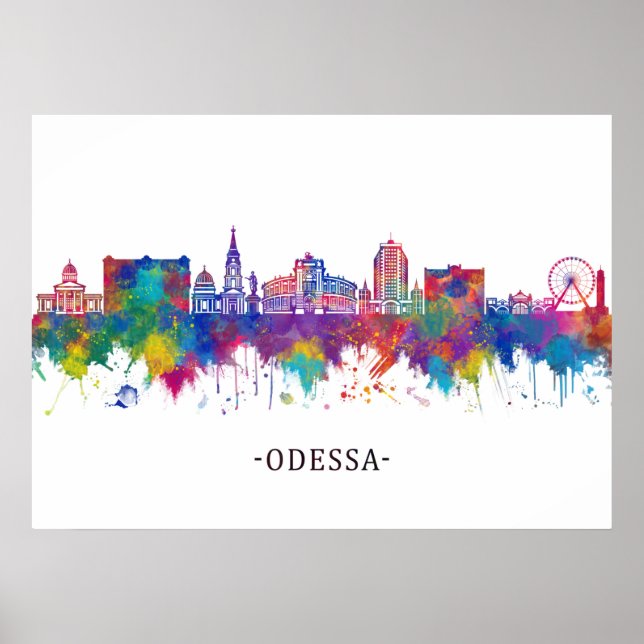 Odessa Ukraine Skyline Poster (Front)