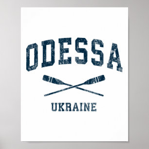 Odessa Ukraine Vintage Nautical Paddles Sports Oar Poster