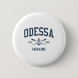 Odessa Vintage Navy Crossed Oars And Boat Anchor 6 Cm Round Badge