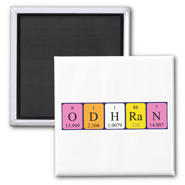 Odhran periodic table name magnet (Front)